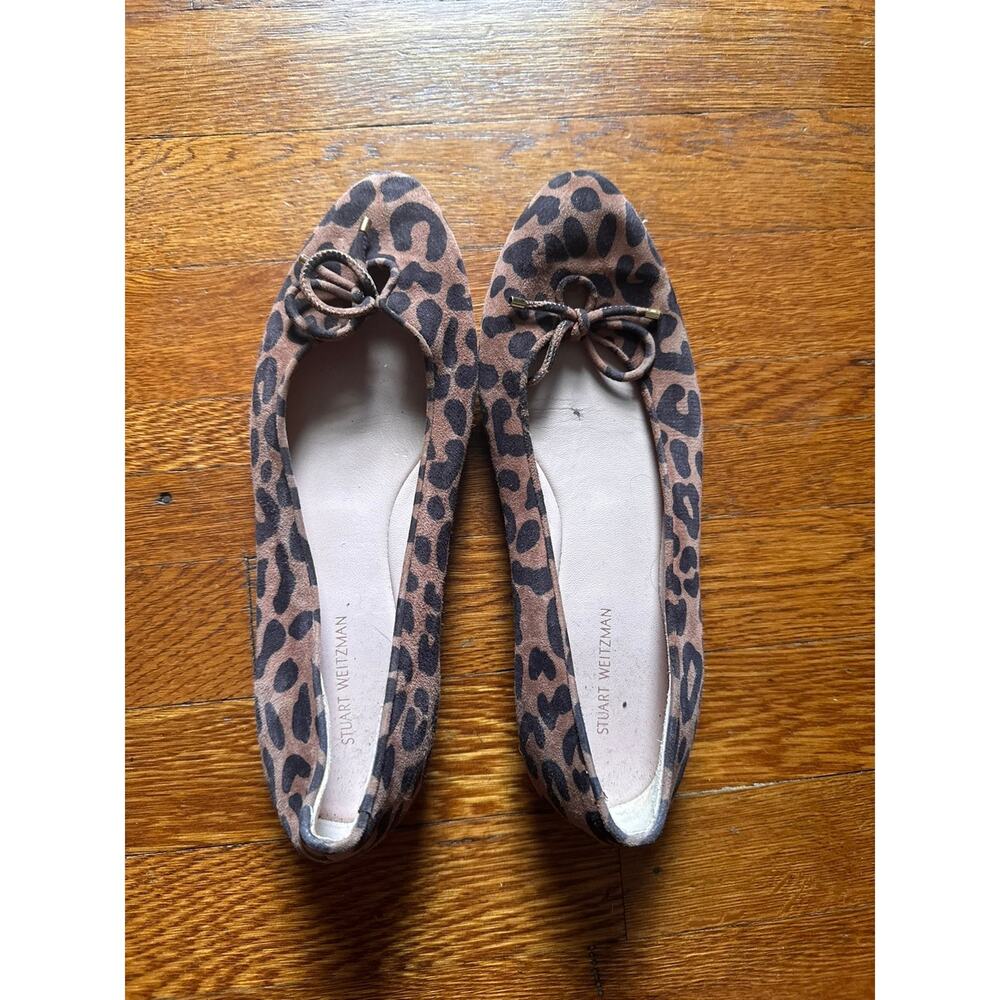Stuart Weitzman Leopard Print Suede Women's Flats